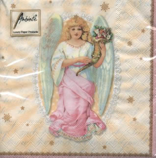 20 Servietten - 33 x 33 cm HOLY ANGEL,  Weihnachten - Engel,  Winter - Kristalle / Flocken,  Weihnachten,  lunchservietten