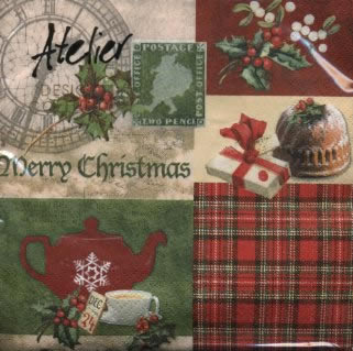 20 Servietten - 33 x 33 cm Edinburgh,  Getränke -  Sonstige,  Sonstiges - Schriften,  Weihnachten,  lunchservietten