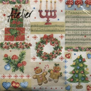 20 Servietten - 33 x 33 cm Vorfreude,  Weihnachten - Baumschmuck,  Weihnachten - Weihnachtsbaum,  Weihnachten,  lunchservietten