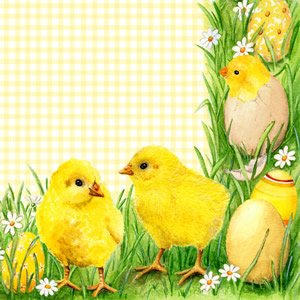 20 Servietten - 25 x 25 cm Hallo Küken,  Ostern - Kücken,  Ostern,  cocktail servietten