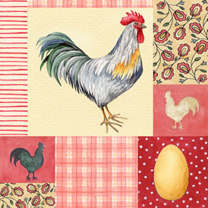 20 Servietten - 33 x 33 cm Le Coq,  Ostern - Ostereier,  Ostern - Huhn / Hahn,  Ostern,  lunchservietten
