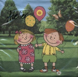 20 Servietten - 33 x 33 cm Kleine Freunde,  Menschen - Kinder,  Everyday,  lunchservietten