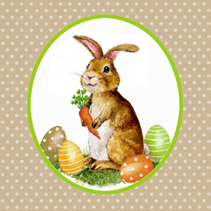 20 Servietten - 33 x 33 cm Henry Hase, natur,  Ostern - Hasen,  Ostern - Ostereier,  Ostern,  lunchservietten