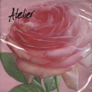20 Servietten - 33 x 33 cm Pink Rose,  Blumen -  Sonstige,  Blumen - Rosen,  Blumen,  Sommer,  lunchservietten
