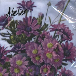 20 Servietten - 33 x 33 cm Purple Passion,  Blumen -  Sonstige,  Blumen - Magariten,  Blumen,  Frühjahr,  lunchservietten