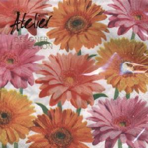 20 Servietten - 33 x 33 cm Candy Gerbera,  Blumen,  Blumen -  Sonstige,  Everyday,  lunchservietten