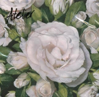 20 Servietten - 33 x 33 cm White Rose,  Blumen -  Sonstige,  Blumen - Rosen,  Blumen,  Sommer,  lunchservietten