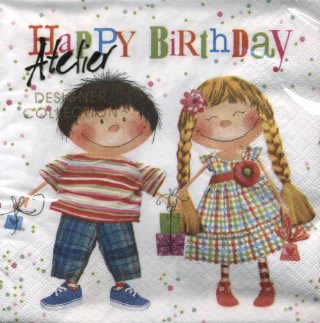 20 Servietten - 33 x 33 cm Pete + Mary, Weihnachten - Geschenke,  Menschen - Kinder,  Sonstiges - Schriften,  Ereignisse - Geburtstag,  Everyday,  lunchservietten