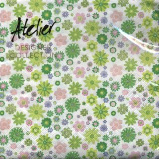 20 Servietten - 33 x 33 cm Lilly, grün,  Blumen -  Sonstige,  Blumen,  Everyday,  lunchservietten