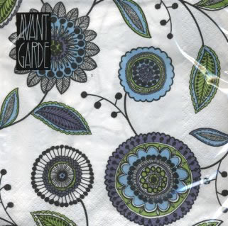 20 Servietten - 33 x 33 cm Marbella, azur,  Blumen -  Sonstige,  Sonstiges - Muster,  Blumen,  Everyday,  lunchservietten