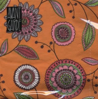 20 Servietten - 33 x 33 cm Marbella, orange,  Blumen -  Sonstige,  Sonstiges - Muster,  Blumen,  Everyday,  lunchservietten