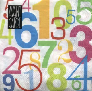 20 Servietten - 33 x 33 cm Numbers,  Sonstiges - Schriften,  Ereignisse - Geburtstag,  Everyday,  lunchservietten,  Zahlen