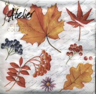 20 Servietten - 33 x 33 cm Herbstgedicht,  Früchte -  Sonstige,  Herbst - Blätter / Laub,  Herbst,  lunchservietten