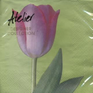 20 Servietten - 33 x 33 cm La Belle,  Blumen - Tulpen,  Frühjahr,  lunchservietten