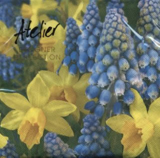 20 Servietten - 33 x 33 cm Blumenbeet,  Blumen - Hyazinthen,  Blumen - Osterglocken,  Frühjahr,  lunchservietten