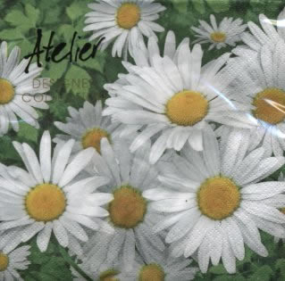 20 Servietten - 33 x 33 cm Daisyfamily,  Blumen - Magariten,  Sommer,  lunchservietten