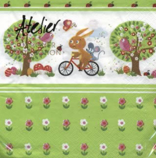 20 Servietten - 33 x 33 cm Springtour,  Blumen -  Sonstige,  Ostern - Hasen,  Ostern,  lunchservietten