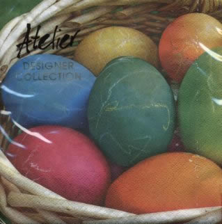 20 Servietten - 33 x 33 cm Bunte Eier,  Ostern - Ostereier,  Ostern,  lunchservietten