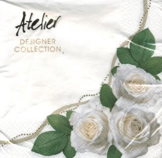 20 Servietten - 33 x 33 cm Bianca,  Ereignisse - Feier,  Blumen - Rosen,  Sommer,  lunchservietten
