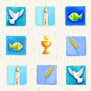 20 Servietten - 33 x 33 cm Psalm, Tiere - Fische,  Weihnachten - Kerzen,  Ereignisse - Feier,  Ereignisse - Kommunion,  Frühjahr,  lunchservietten