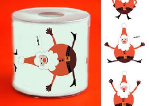 1 roles printed toilet paper - 3-ply - 200 sheets Big Nose Santa,  Winters,  Christmas,  printed toilet paper