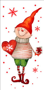 10 bedruckte Taschentücher Wichtel,  Winter,  Weihnachten,  bedruckte papiertaschentücher