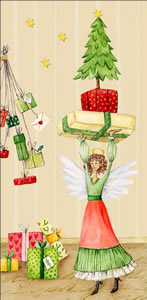 10 bedruckte Taschentücher Weihnachtsfee,  Weihnachten,  bedruckte papiertaschentücher