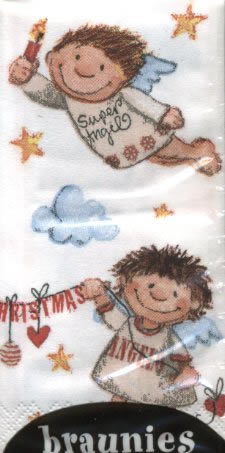 10 bedruckte Taschentücher Swinging Angels,  Weihnachten,  Weihnachten,  bedruckte papiertaschentücher