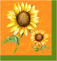 20 Servietten - 33 x 33 cm Sonnenblume,  Blumen - Sonnenblumen,  Herbst,  lunchservietten
