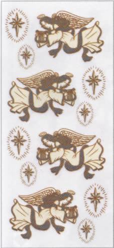 1 Stickers - 10 x 22 cm  - Bildmotive zum Abrubbeln, Motiv - Engel,  Muster - Figuren,  Jahreszeit - Everyday