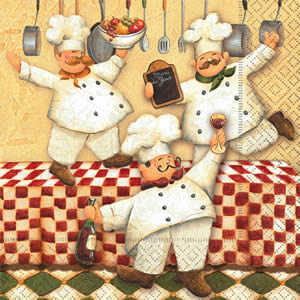 20 Servietten - 25 x 25 cm ,  Menschen - Personen,  Essen,  Everyday,  cocktail servietten,  Köche