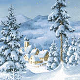 20 Servietten - 25 x 25 cm wintertown,  Winter - Schnee,  Winter,  cocktail servietten,  Dorf,  Häuser