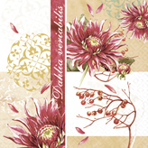 20 Servietten - 25 x 25 cm pretty dahlia,  Blumen - Dalien,  Herbst,  cocktail servietten