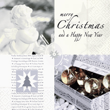 20 Servietten - 33 x 33 cm at the end of the year,  Weihnachten - Engel,  Weihnachten - Baumschmuck,  Sonstiges - Schriften,  Weihnachten,  lunchservietten
