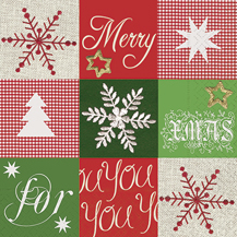 20 Servietten - 33 x 33 cm merry xmas for you,  Sonstiges - Schriften,  Sonstiges - Muster,  Weihnachten - Sterne,  Weihnachten,  lunchservietten