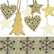 20 Servietten - 33 x 33 cm natural xmas,  Winter - Kristalle / Flocken,  Weihnachten - Weihnachtsbaum,  Weihnachten - Sterne,  Weihnachten,  lunchservietten,  Herzen