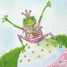 20 Servietten - 33 x 33 cm crazy frog,  Tiere - Frösche,  Tiere -  Sonstige,  Everyday,  lunchservietten
