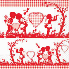 20 Servietten - 33 x 33 cm love story,  Menschen - Kinder,  Ereignisse - Liebe,  Frühjahr,  lunchservietten,  Herzen