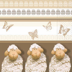 20 Servietten - 33 x 33 cm three freaks,  Tiere - Schmetterlinge,  Tiere - Schafe,  Frühjahr,  lunchservietten