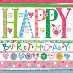 20 Servietten - 33 x 33 cm ,  Sonstiges - Schriften,  Ereignisse - Geburtstag,  Everyday,  lunchservietten