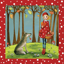 20 Servietten - 33 x 33 cm fairy tale,  Tiere -  Sonstige,  Menschen - Kinder,  Everyday,  lunchservietten,  Wölfe,  Rotkäppchen,  Märchen