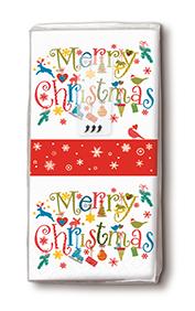 10 bedruckte Taschentücher TT verry merry xmas,  Weihnachten,  bedruckte papiertaschentücher
