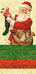 10 bedruckte Taschentücher TT santa fills stockings,  Weihnachten,  bedruckte papiertaschentücher,  Weihnachtsmann,  Geschenke