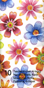 10 bedruckte Taschentücher ,  Blumen,  Frühjahr,  bedruckte papiertaschentücher