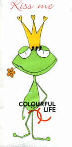 10 bedruckte Taschentücher TT frog prince,  Tiere,  Everyday,  bedruckte papiertaschentücher,  Frösche