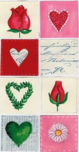 10 bedruckte Taschentücher TT love puzzle,  Ereignisse,  Everyday,  bedruckte papiertaschentücher,  Herzen,  Blumen,  Liebe,  Rosen