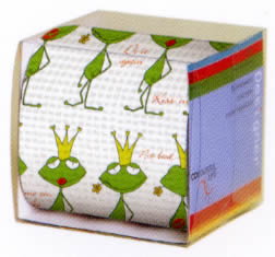 1 rôles papier hygiénique imprimé, 3 lagig, 200 pales Topi frog prince,  Everyday,  papier hygiénique imprimé,  la grenouille avec la couronne,  arrière-plan blanc