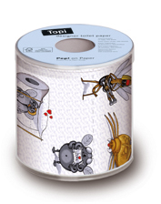1 Rolle bedrucktes Toilettenpapier - 3-lagig - 200 Blatt Topi fly guys,  Everyday,  bedrucktes Toilettenpapier