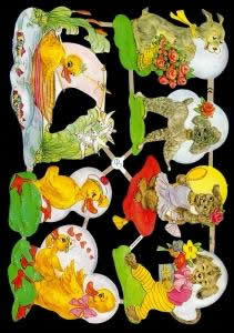 1 Bogen Glanzbilder , Blumen,  Tiere,  Sonstiges,  Glanzbilder,  Everyday,  Enten am See,  Hunde 