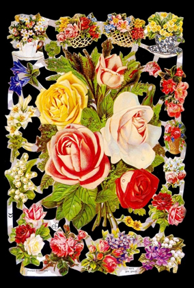 1 Bogen Glanzbilder , Poesiebilder,  Sonstiges,  Glanzbilder,  Blumen,  Sommer,  Rosenstrauß